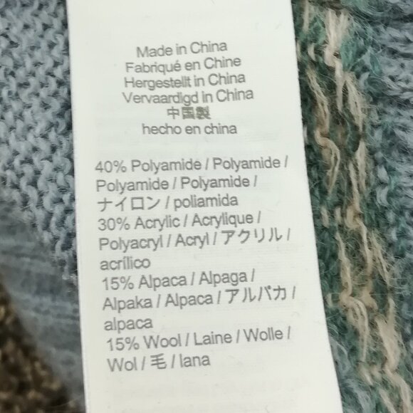 2021 J Crew Sweater Fair Isle Wool Alpaca Puff Sleeve Raglan Blue Womens Large - Picture 5 of 9